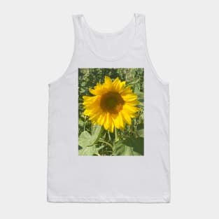 A Happy Sunflower Sunbathing and Soaking up the Summer Sun - Sunflower Alliteration! Tank Top